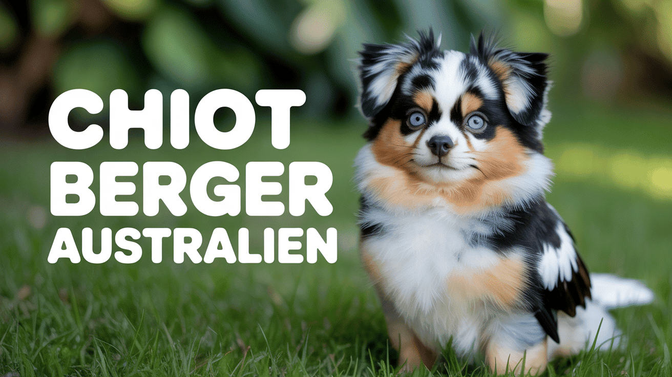 Adorable chiot berger australien dans un jardin
