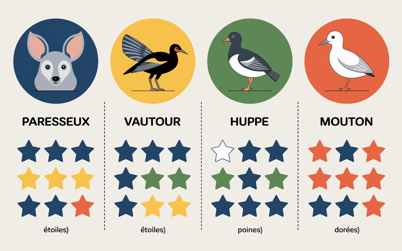 Tableau illustration animaux U