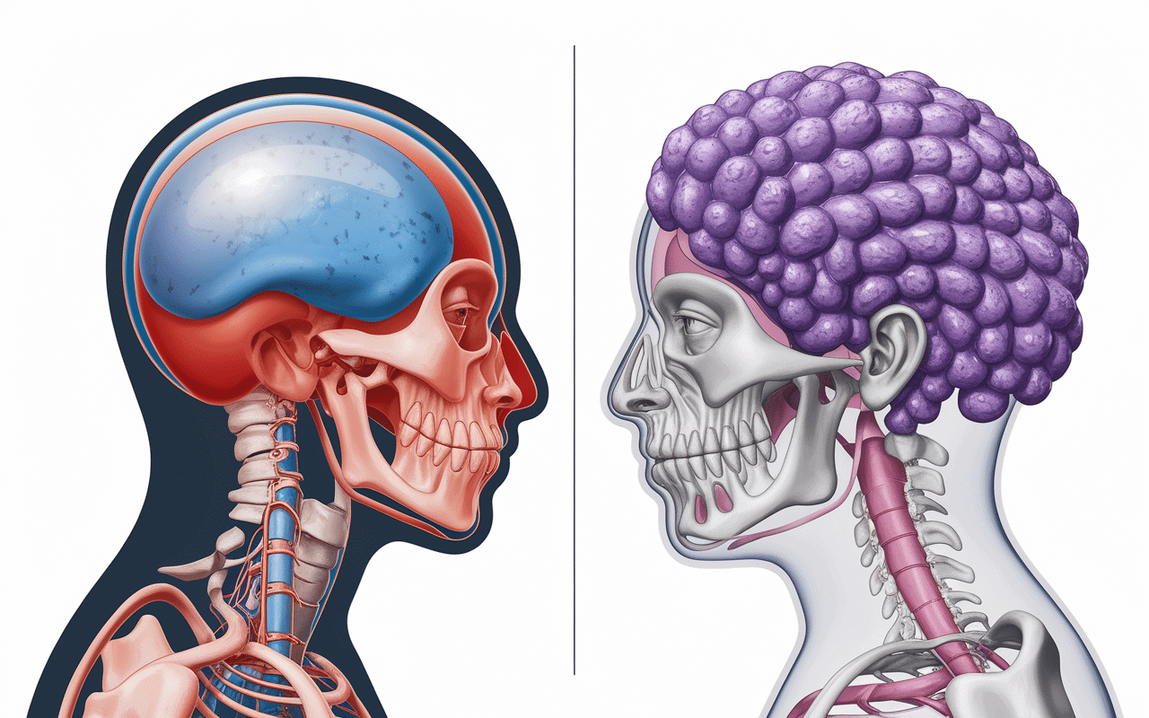 Schéma des différences entre fausse méduse et vraie méduse