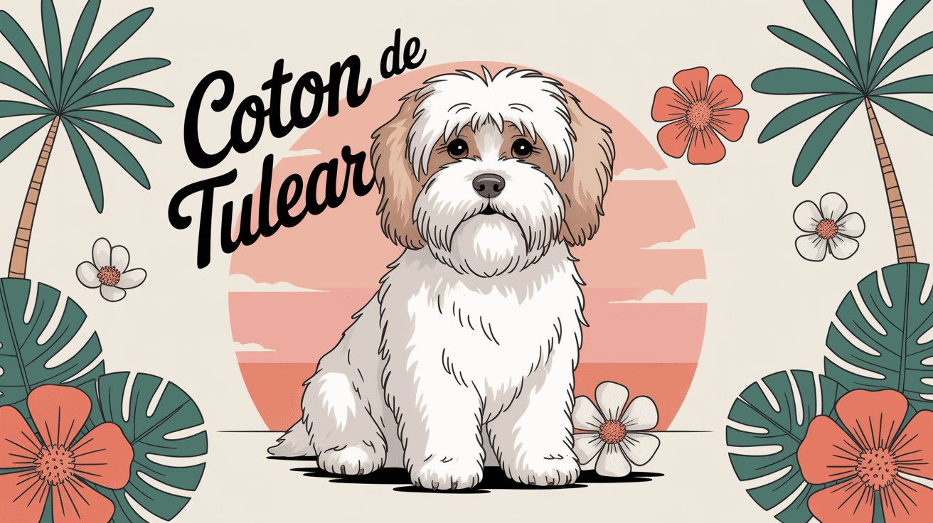 Coton de Tuléar décor tropical