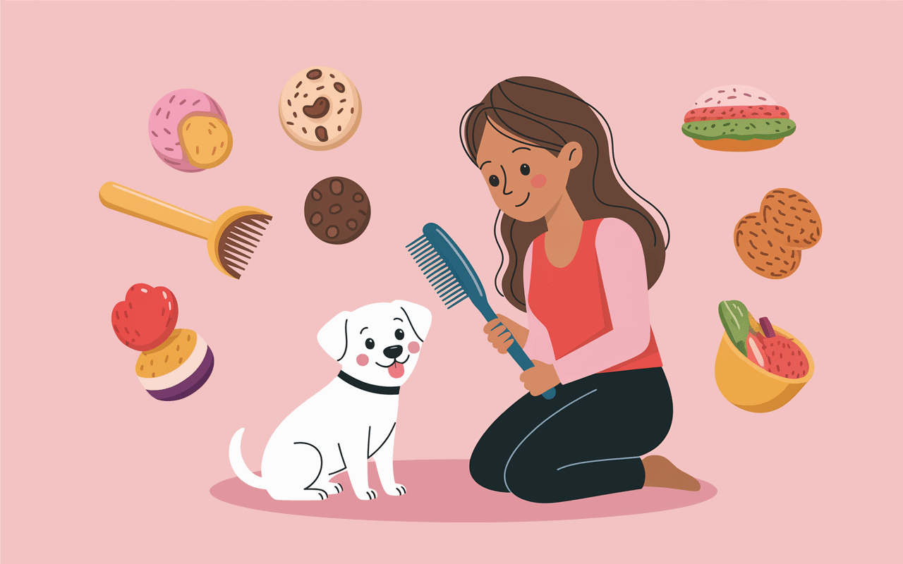 Toilettage coton de Tuléar avec accessoires