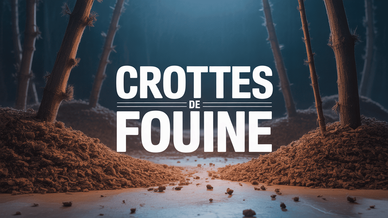 Excréments de fouine dans un grenier sombre