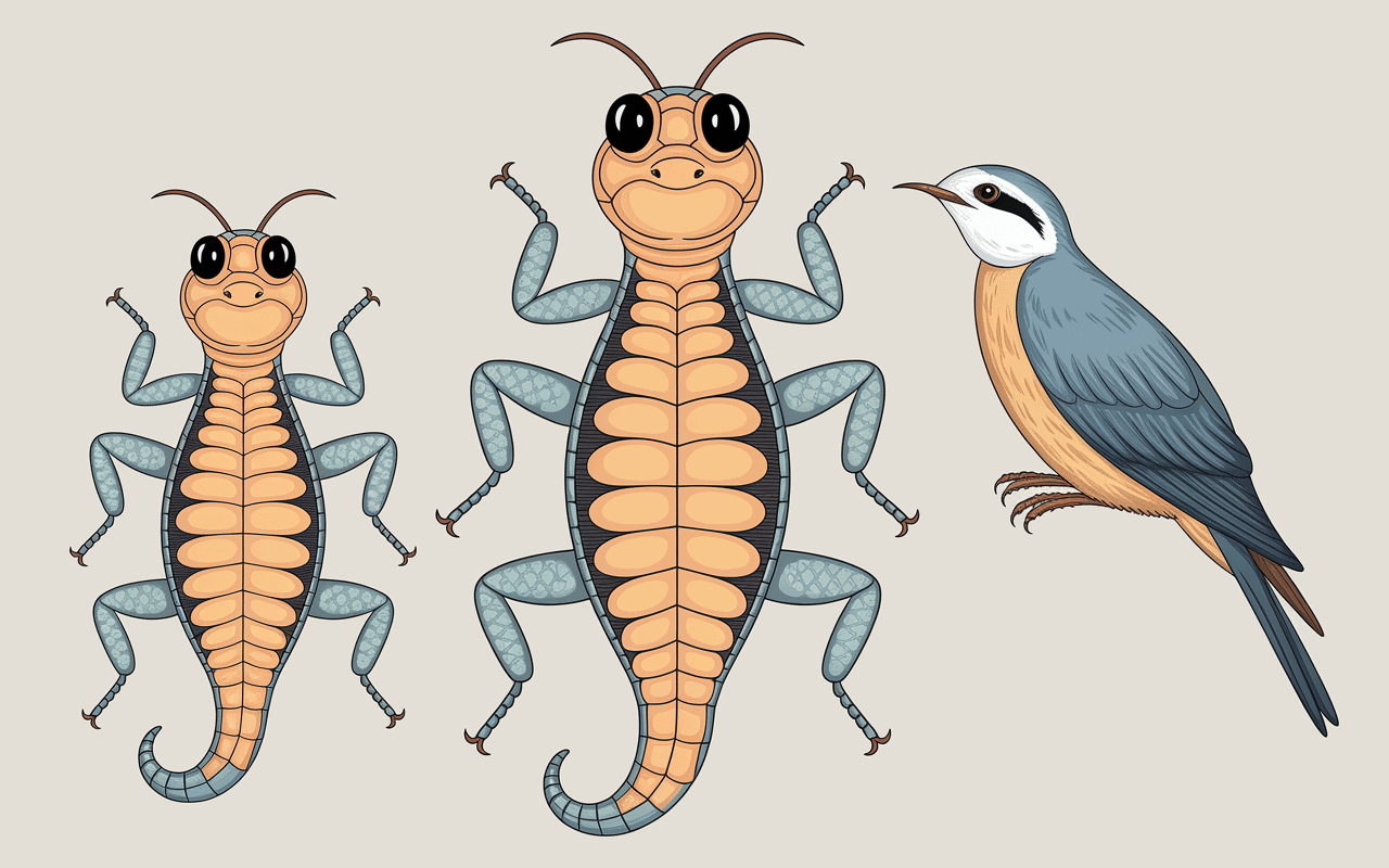 Comparative des tailles de fourmis, reine au centre
