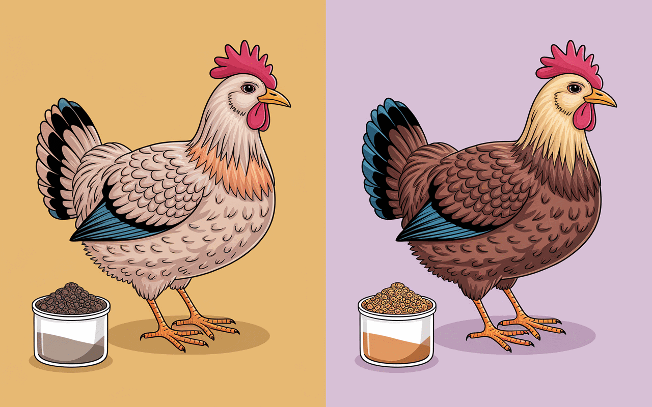 Poule mue granuplume