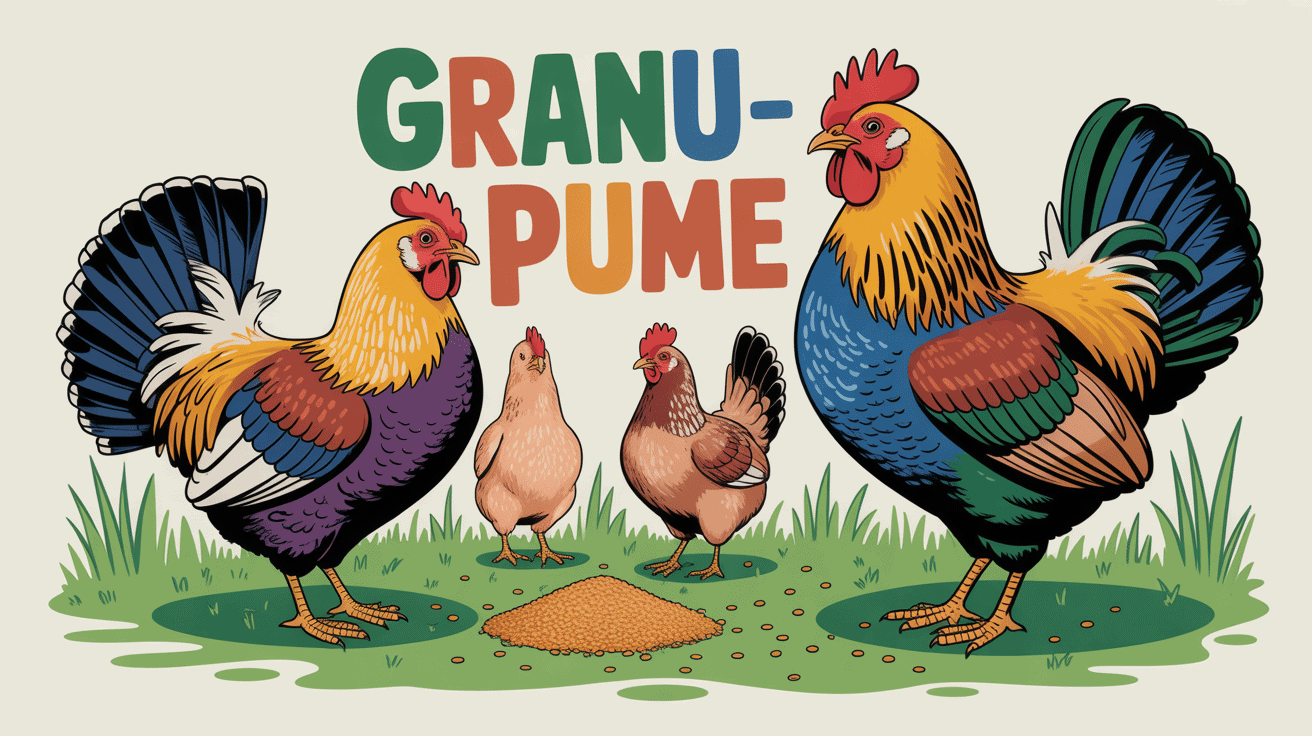 Poules plumage brillant granuplume