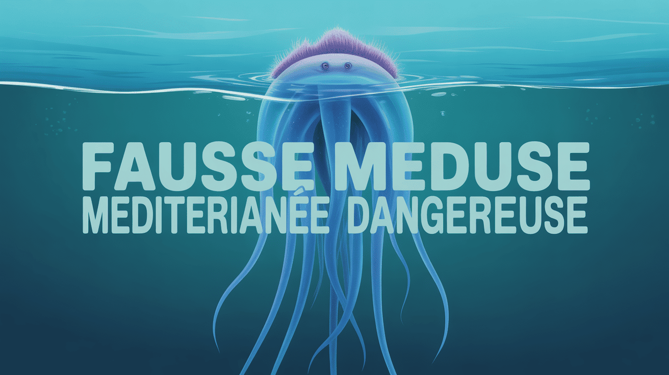 Illustration de la fausse méduse méditerranée avec tentacules longs