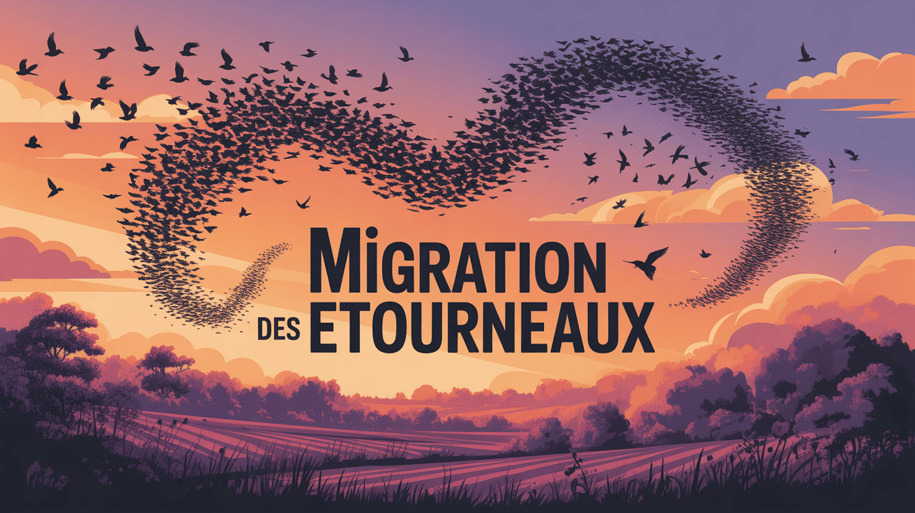 migration étourneaux à l'aube