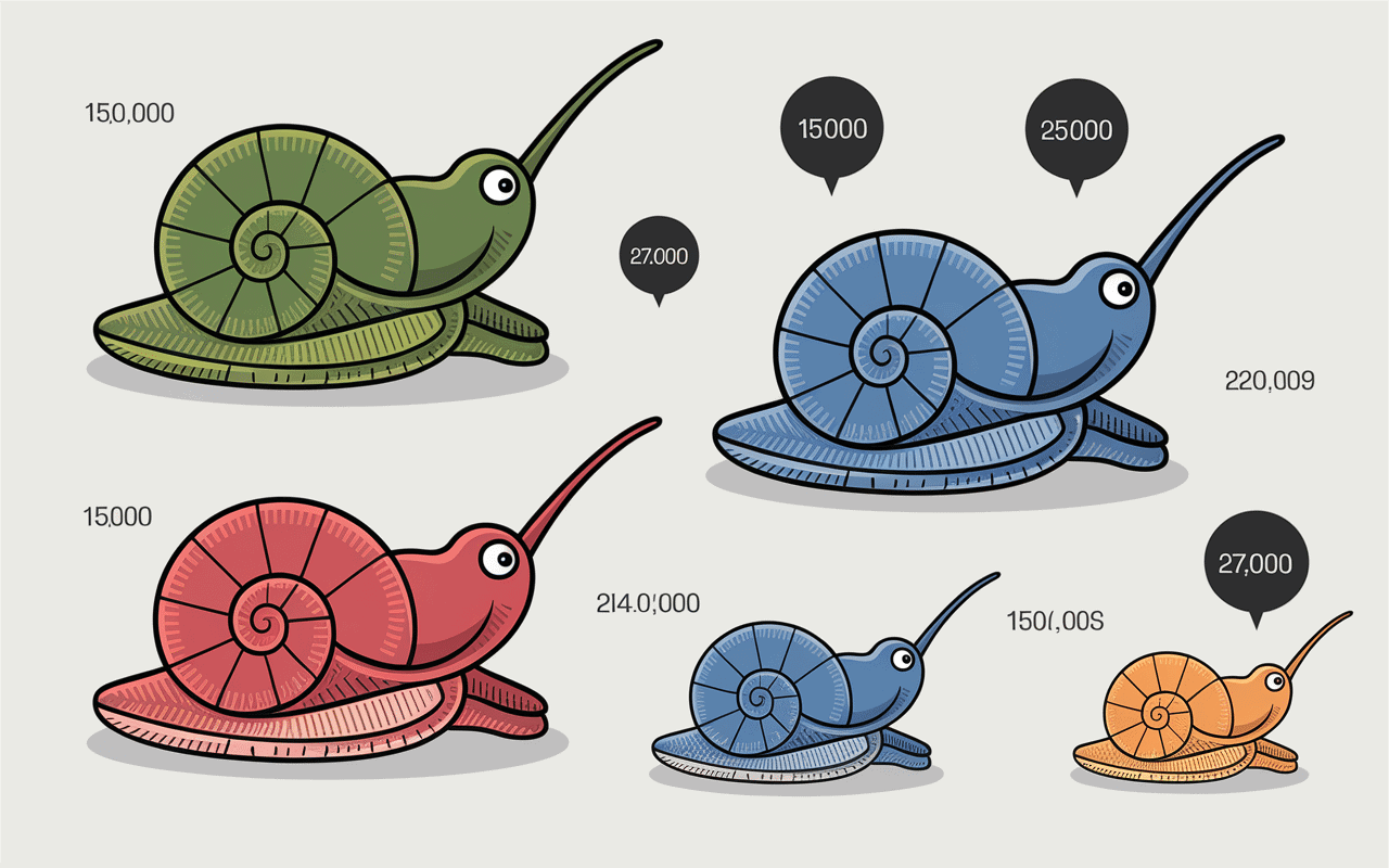 Infographie espèces escargots et nombre de dents