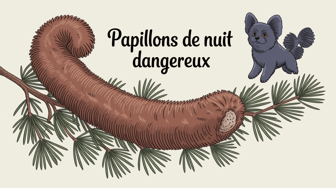 Chenille processionnaire avec papillon de nuit