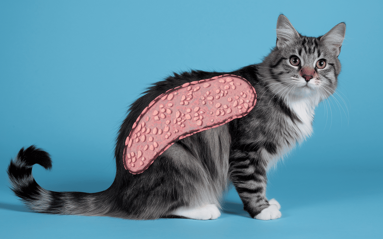 Pelage chat lésions circulaires teigne