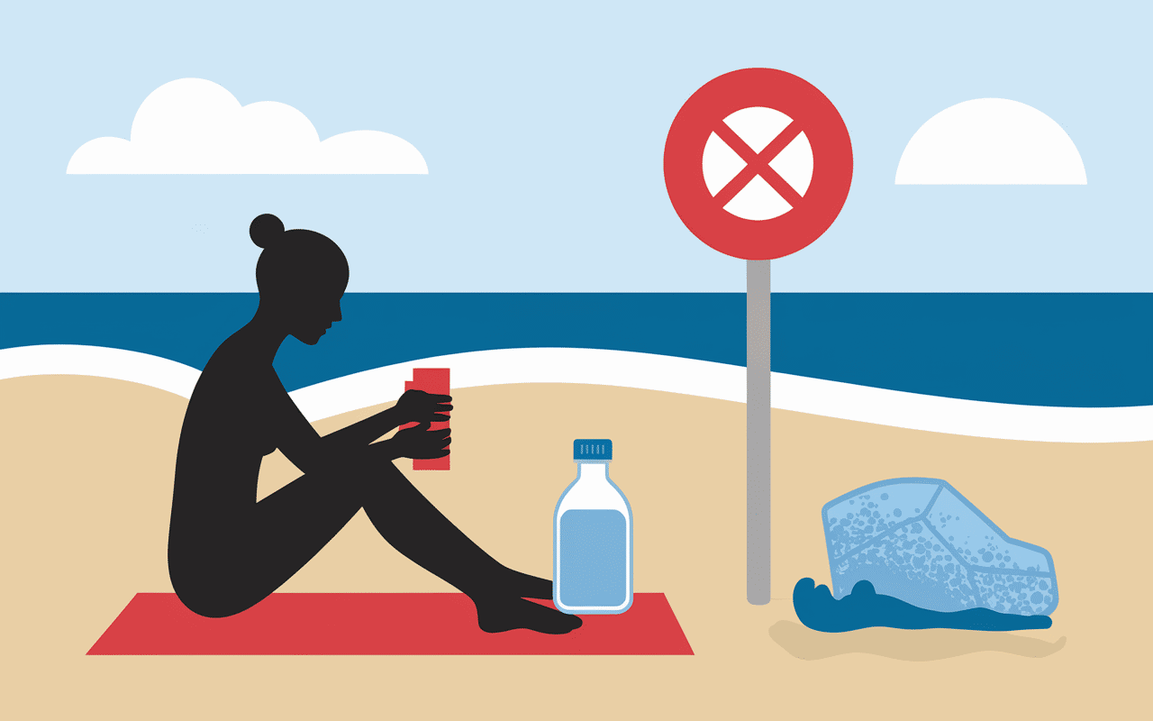 Illustration premiers secours pour piqûre de fausse méduse méditerranée