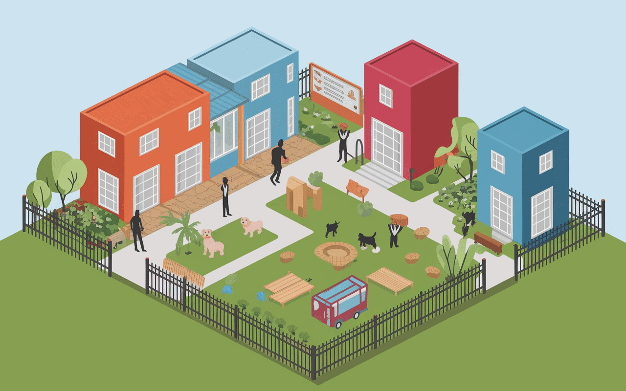 Vue d'ensemble refuge SPA de Pornic