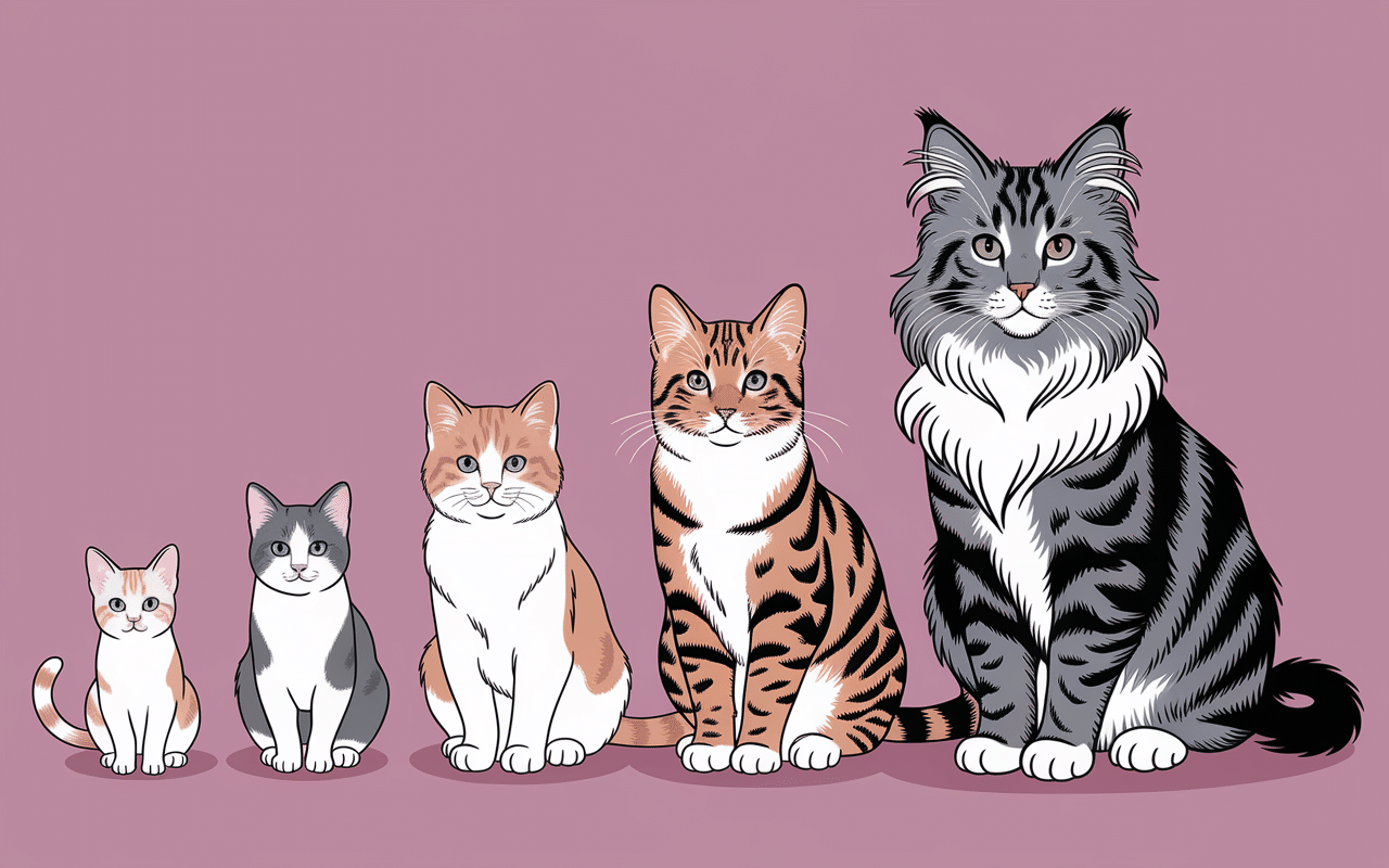 Silhouettes de quatre chats géants