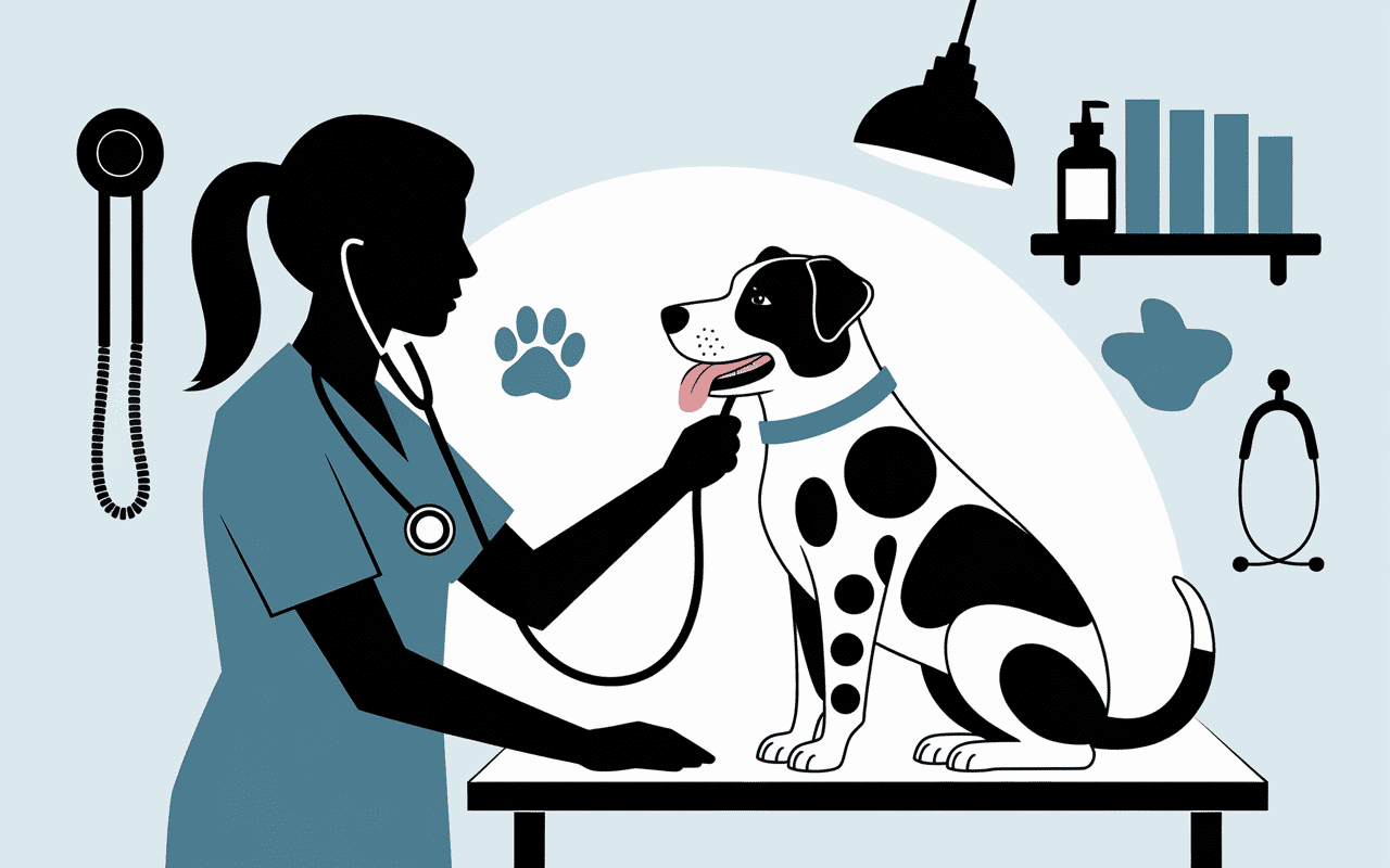 Examen vétérinaire arlequin beauceron