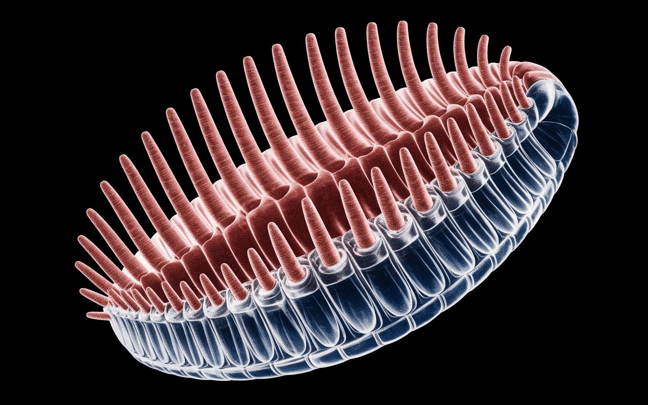 Radula d'escargot avec dents en crochet