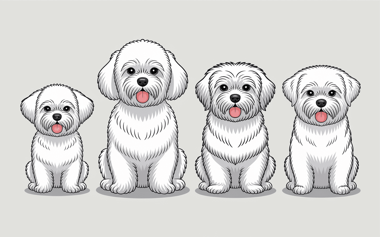 Illustration des races de chiens petits blancs