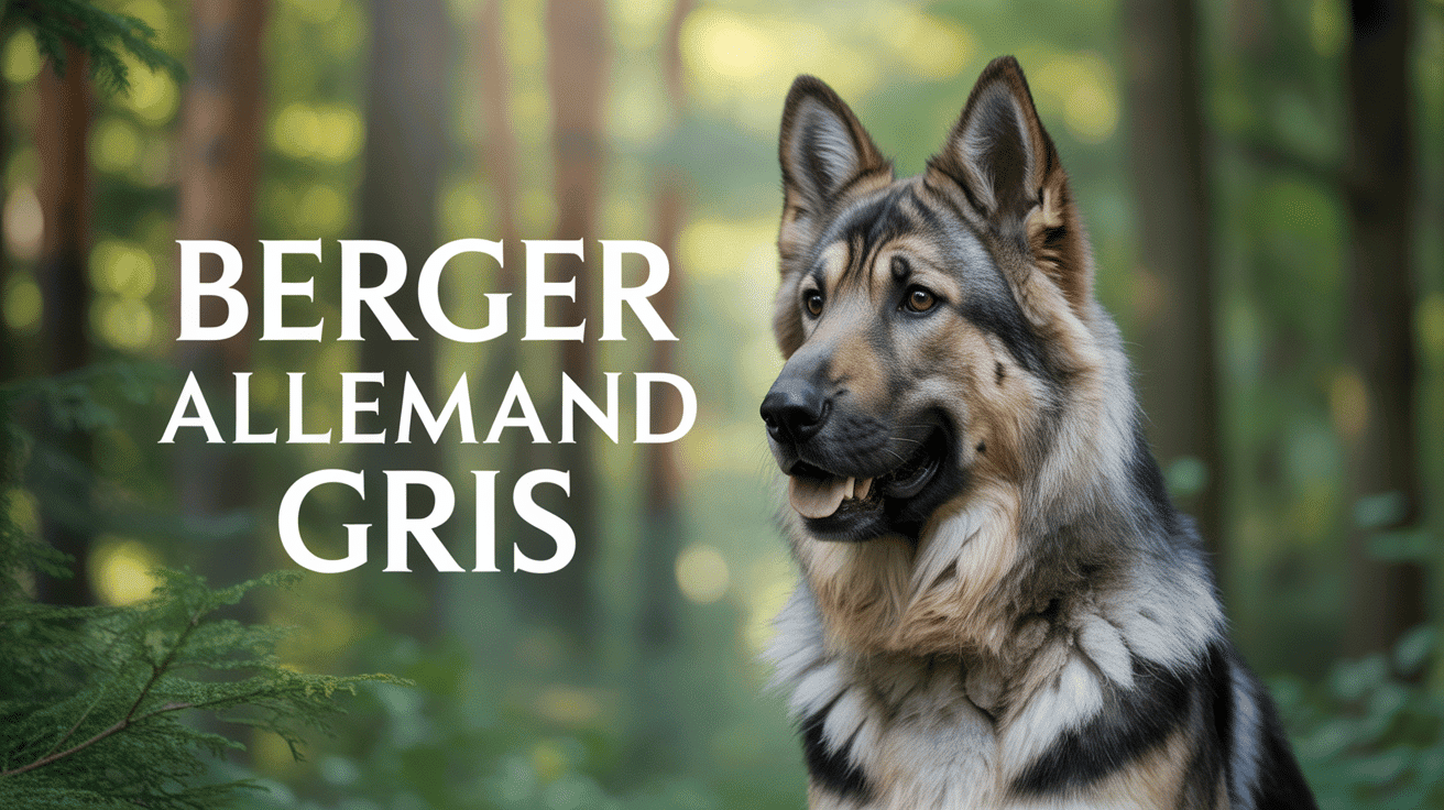 berger allemand gris majestueux en foret