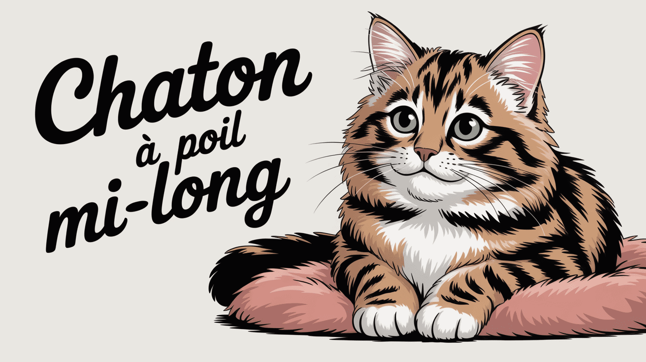 Adorable chaton poil mi long sur coussin lumineux