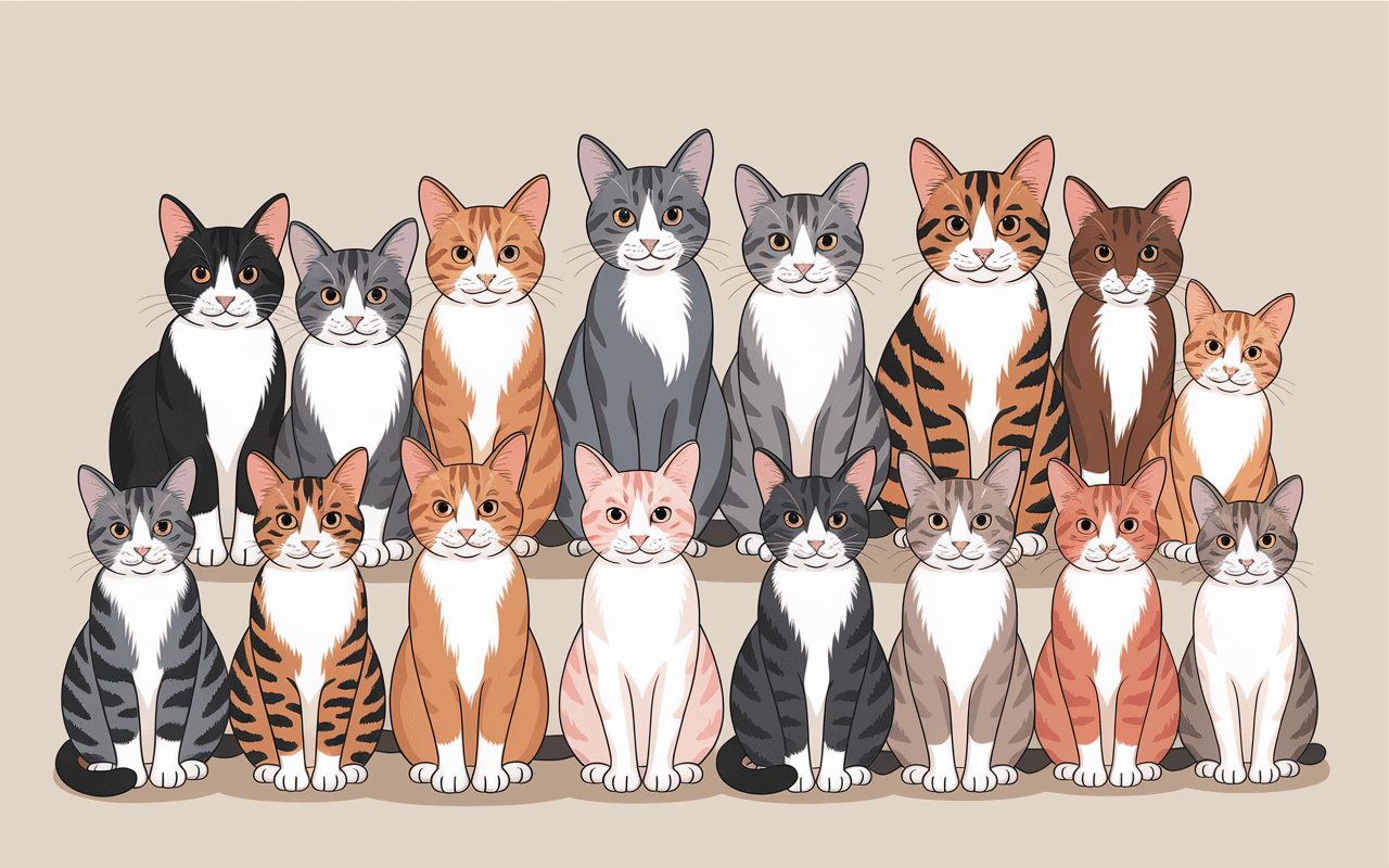 Collection chatons poil mi long différentes races