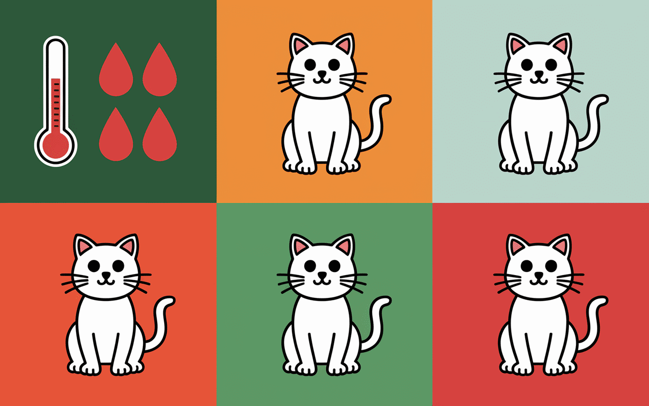 Icônes alerte gonflement cicatrice sterilisation chat