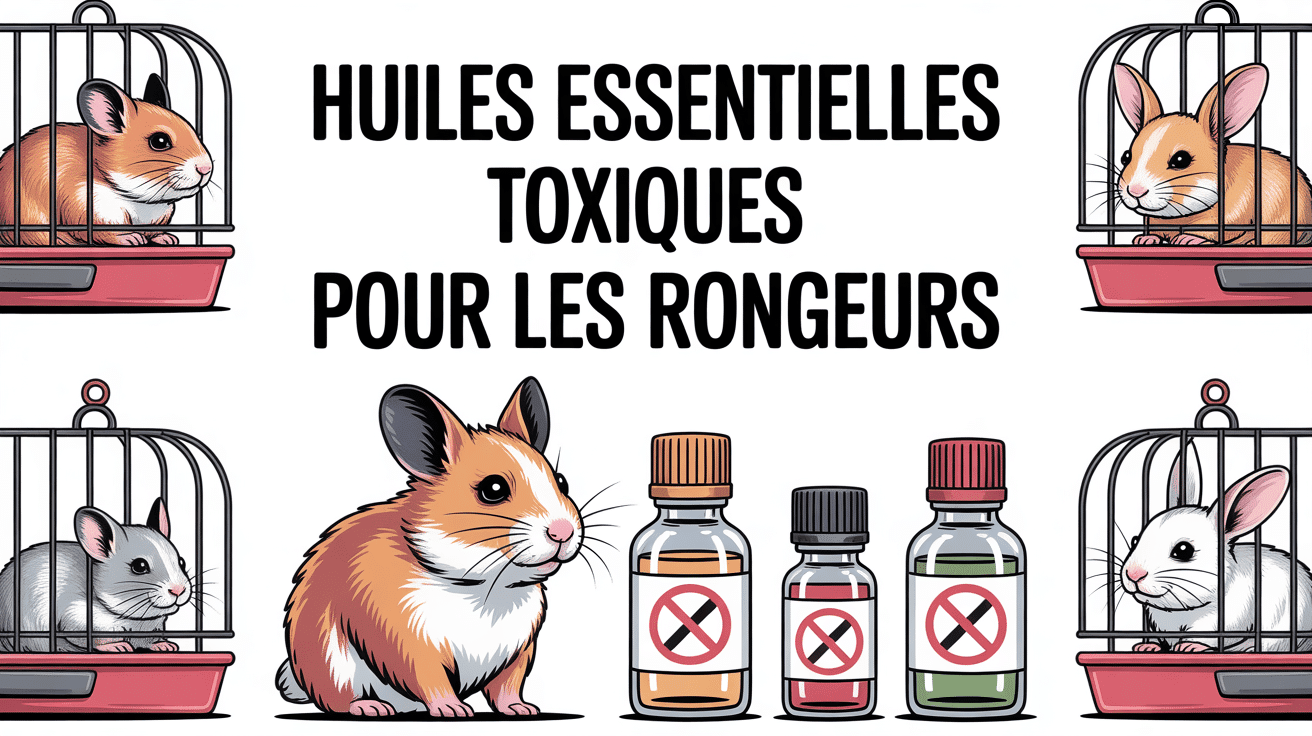 Illustration huiles essentielles toxiques pour les rongeurs en cage