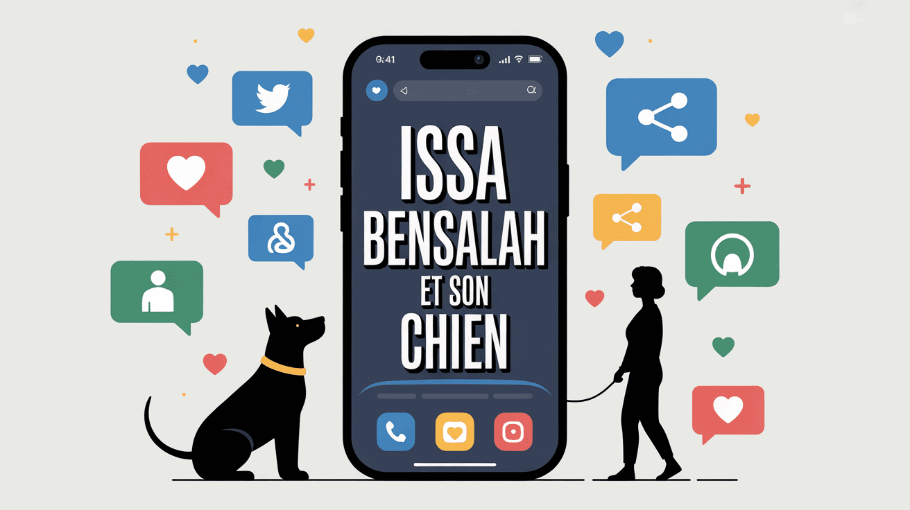 Visuel digital Issa Bensalah chien réseaux sociaux