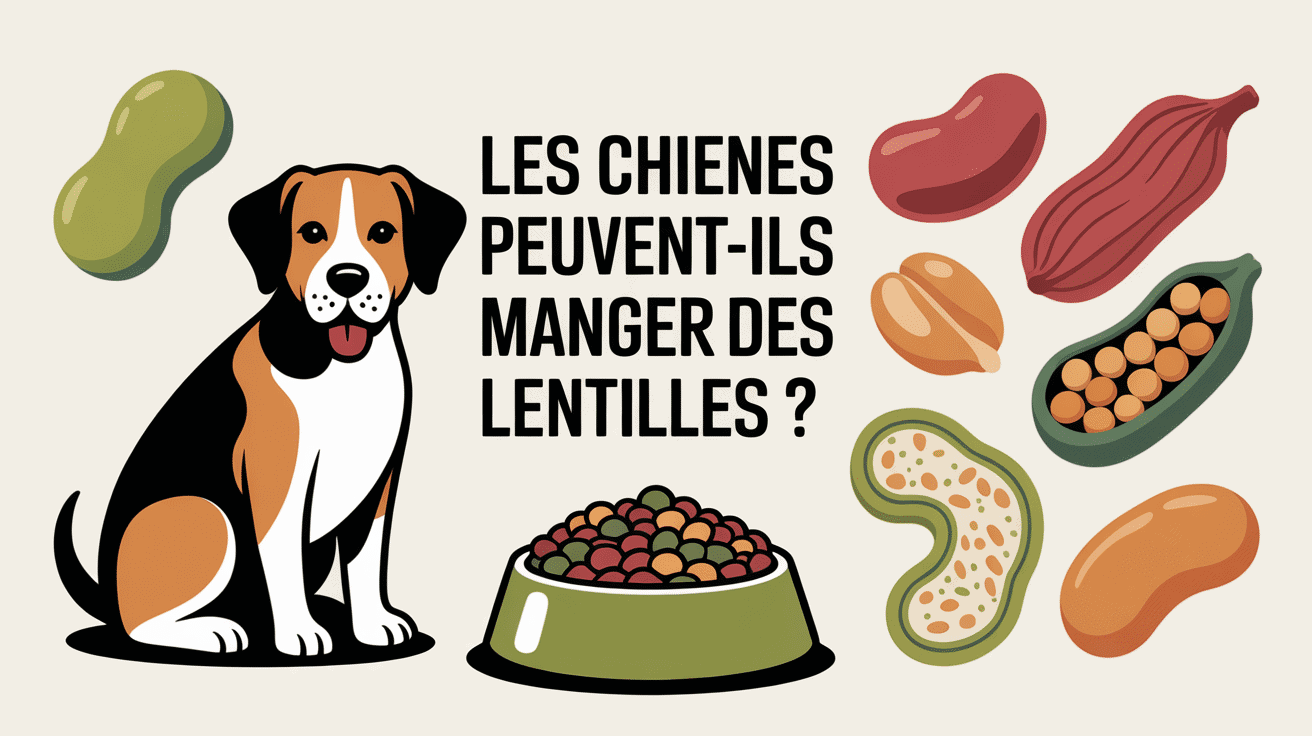 chien et bol de lentilles colorées illustration SEO lentilles chien