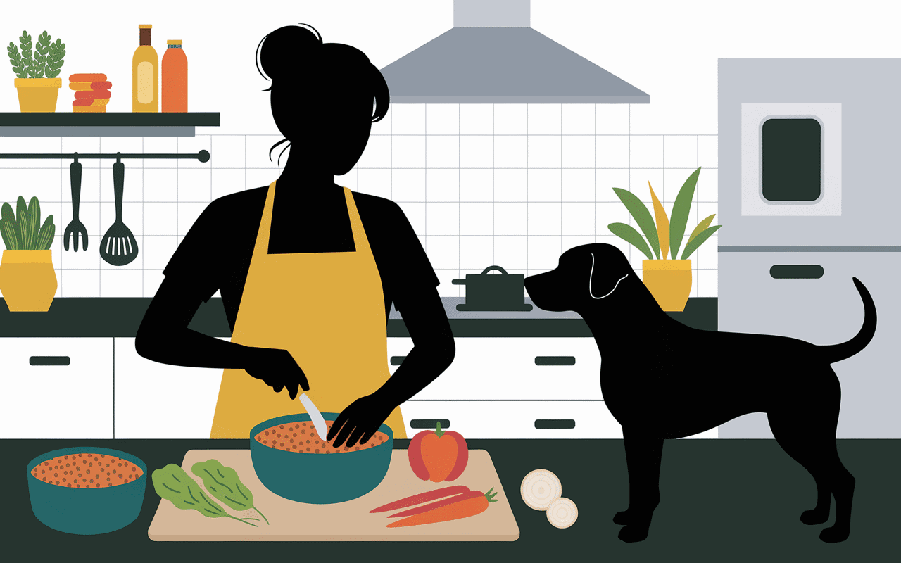 préparation de lentilles pour chien illustration cuisine