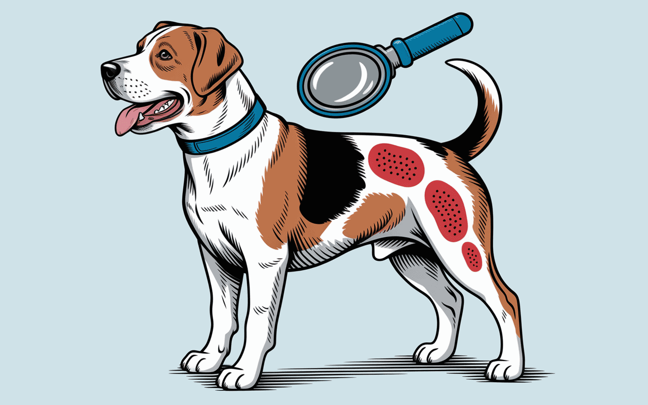 Plaques rouges psoriasis chien patte