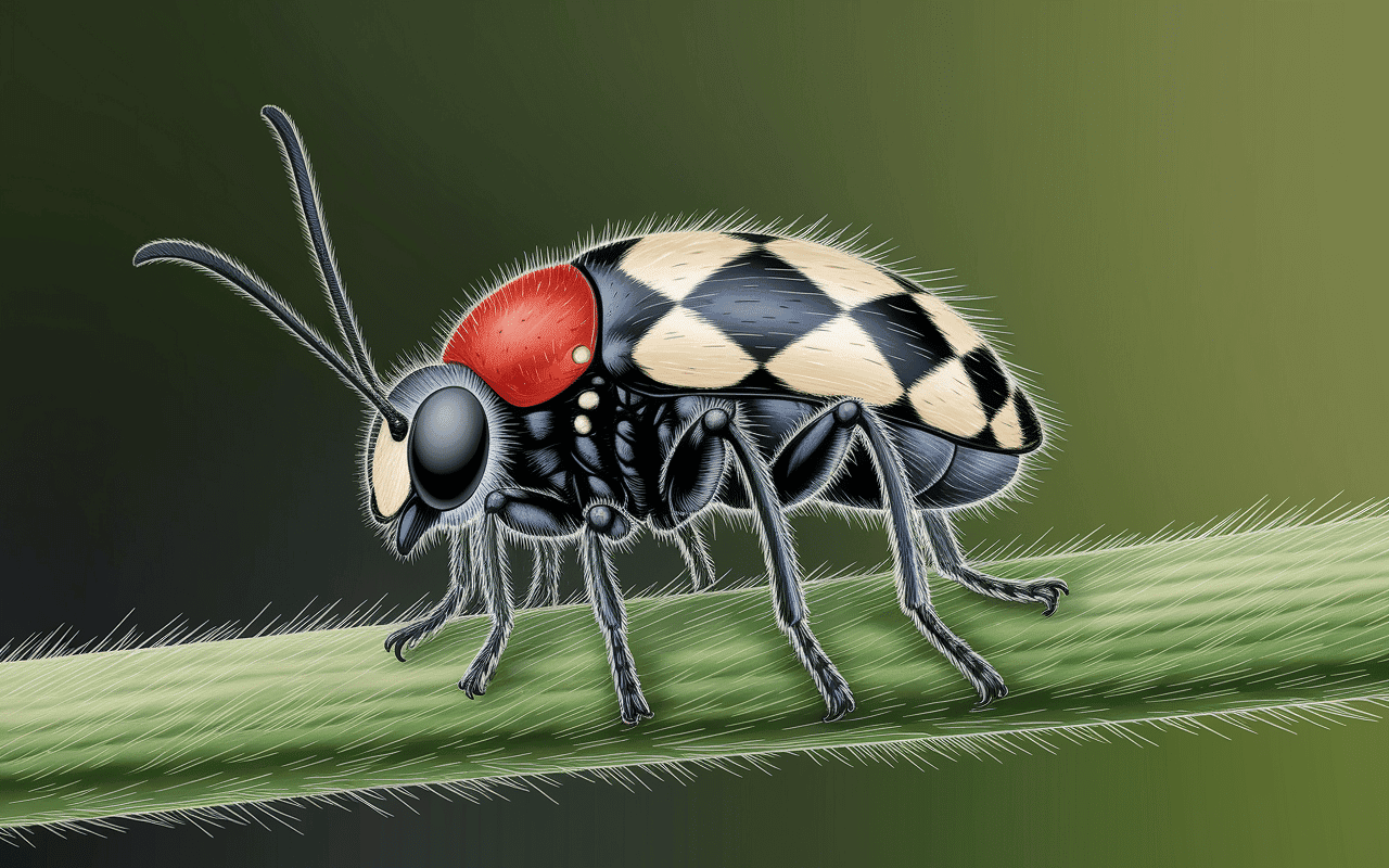 macro punaise arlequin nuisible ou pas groupe sur tige