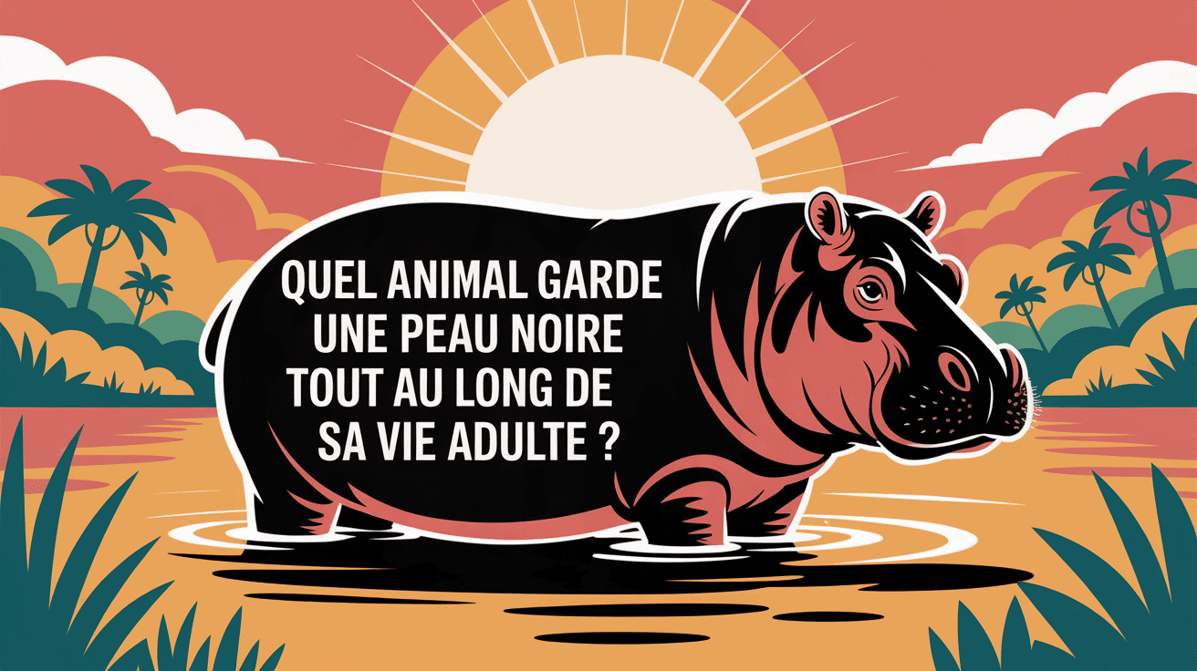 hippopotame peau noire rivière afrique quel animal a toujours la peau noire a l'âge adulte