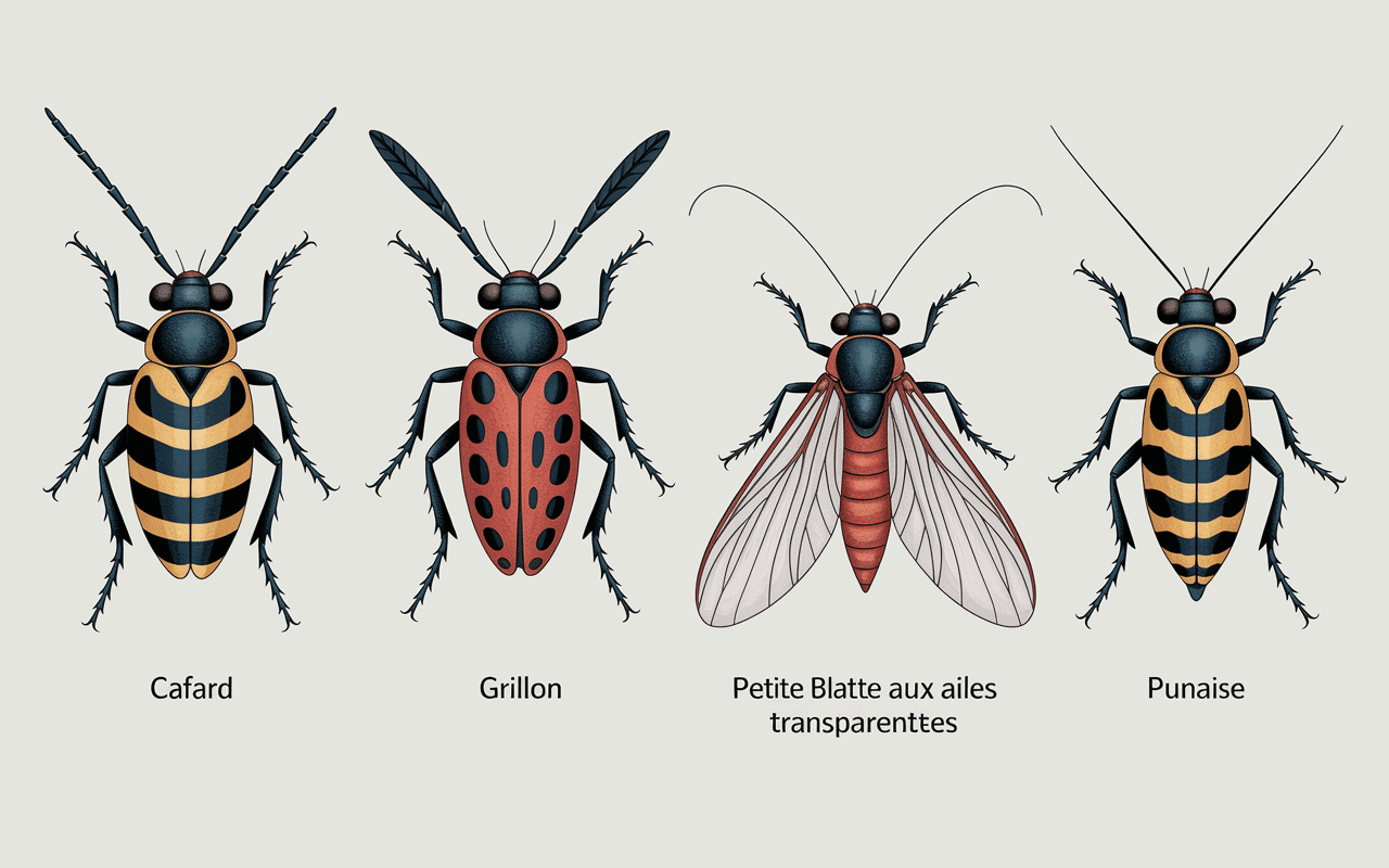 Comparatif insectes ressemblant au cafard