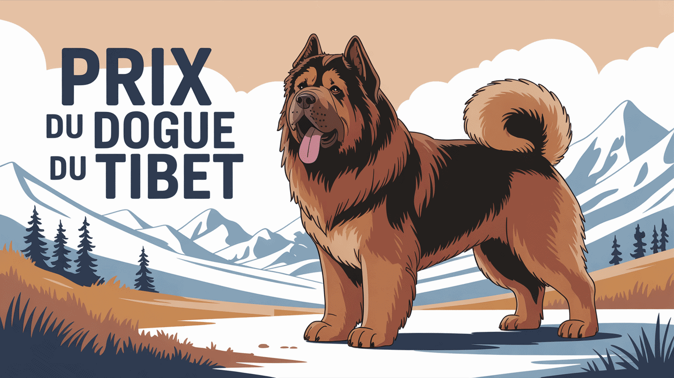 dogue du tibet prix illustration montagne