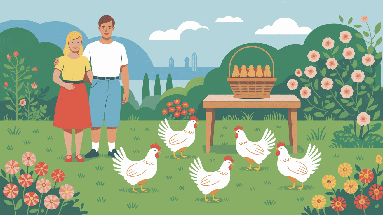 Adoption durée vie poule rousse famille