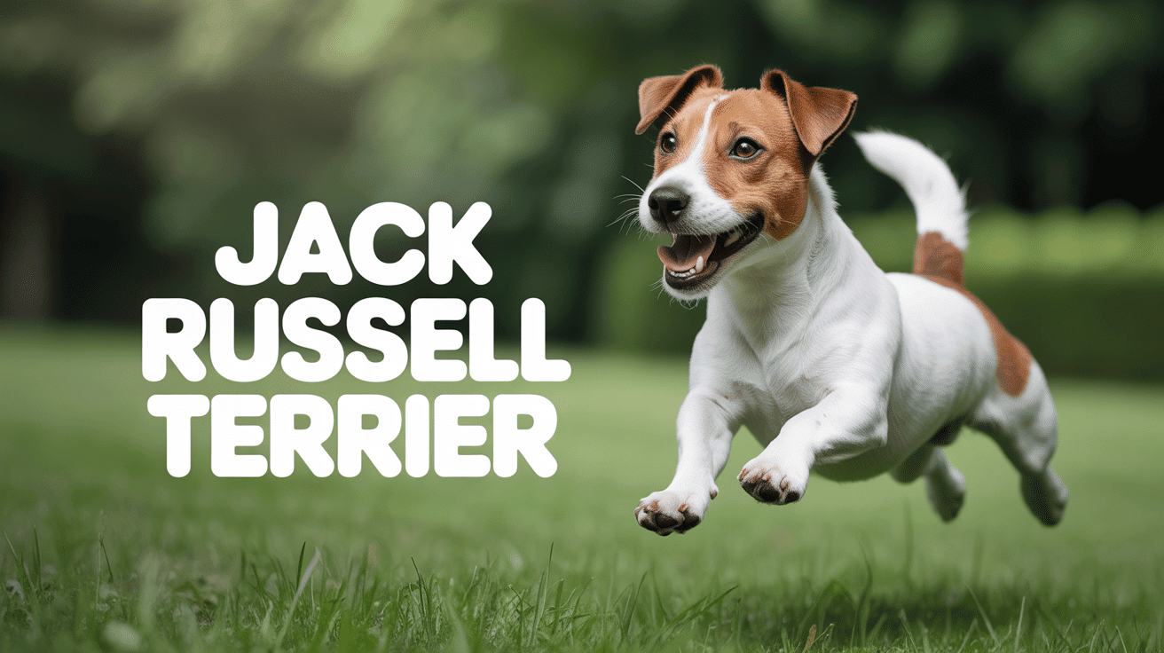 Jack russell terrier caractère vif sautant parc