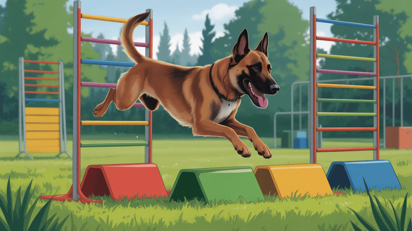 Malinois belge saut agilité entraînement sportif