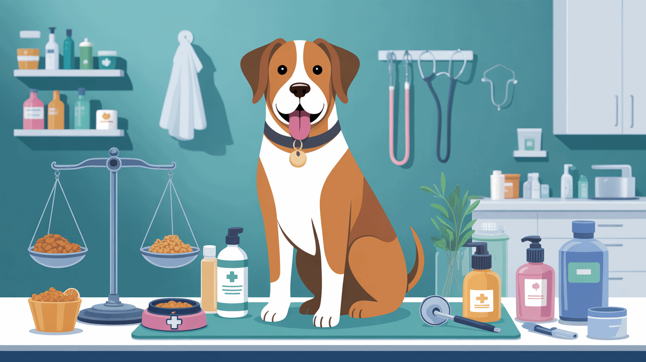 soins sante matin de naple chien illustration veterinaire