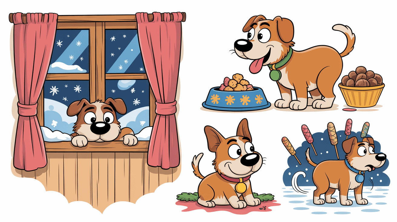 Mon chien tremble pourquoi situations fréquentes cartoon