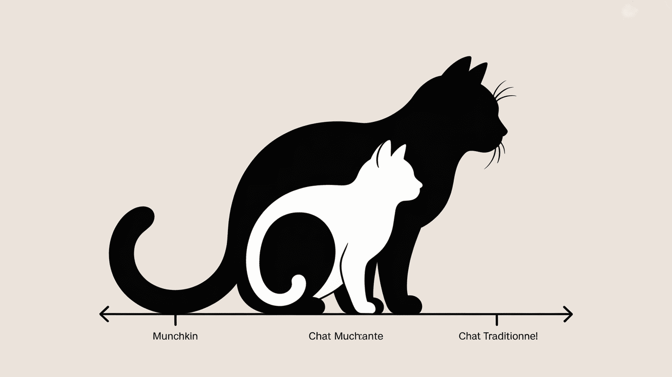 comparaison morphologie munchkin chat et chat classique
