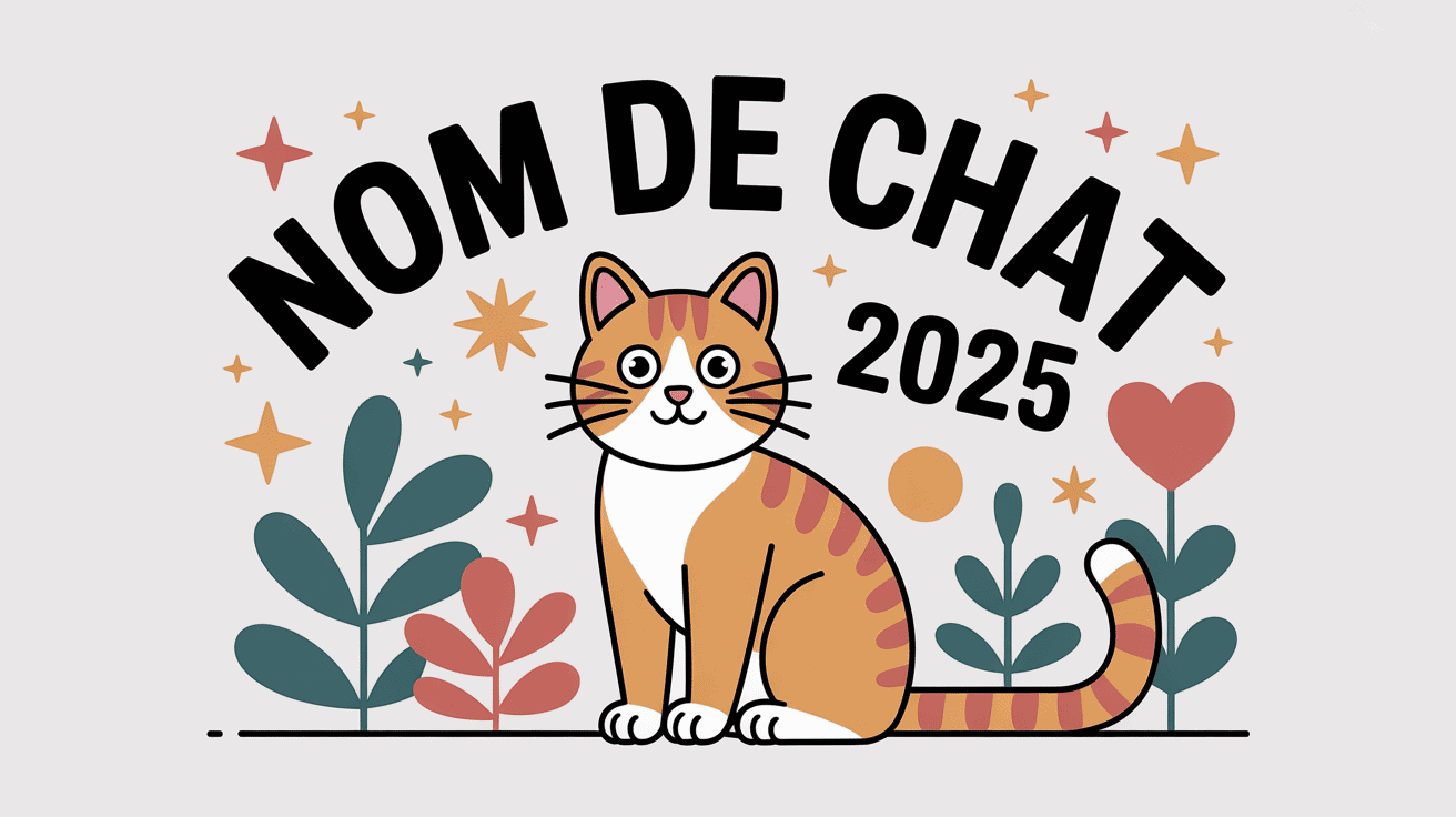 Chat tendance nom chat 2025 illustration moderne