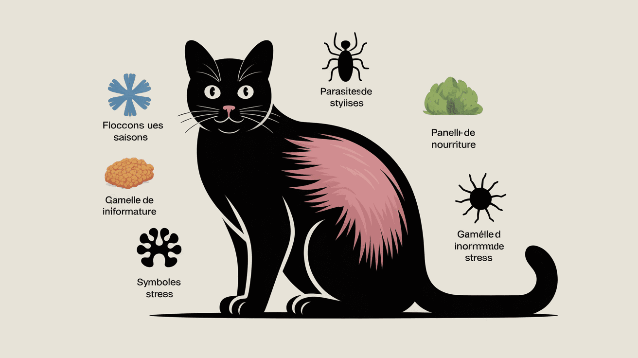 Perte de poil chat remède naturel, causes zones dégarnies