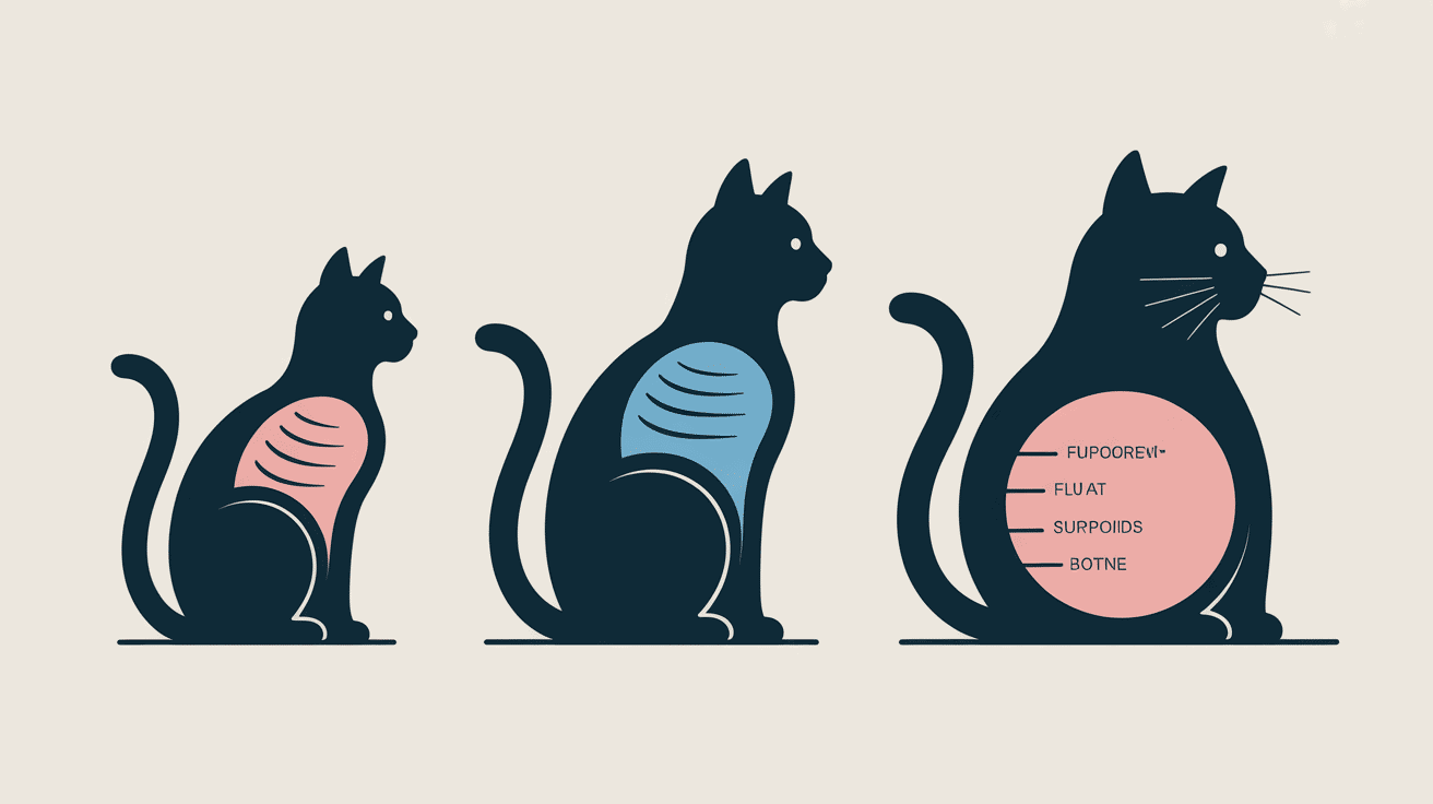 poids chat maigre normal gros silhouettes