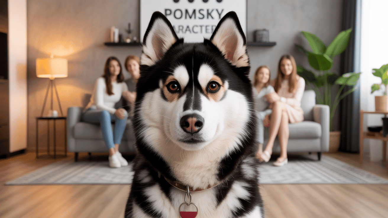 pomsky caractere chien hybride spitz husky en famille