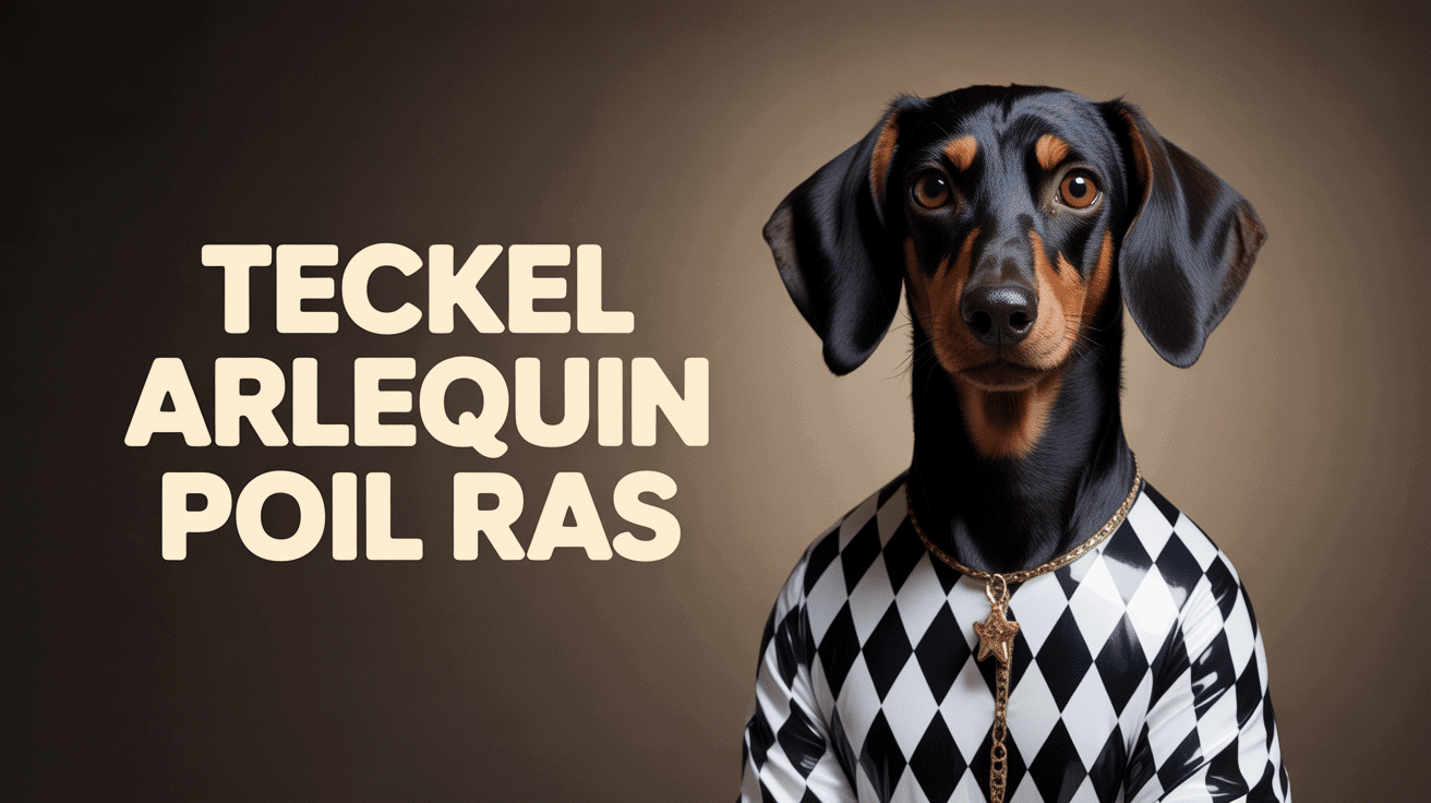 Portrait teckel arlequin poil ras robe arlequin