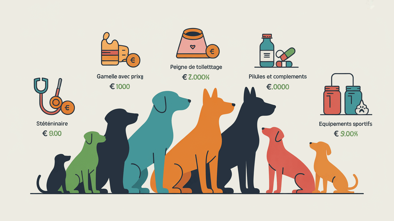 prix des chiens par race icônes de coûts et chiens de tailles variées