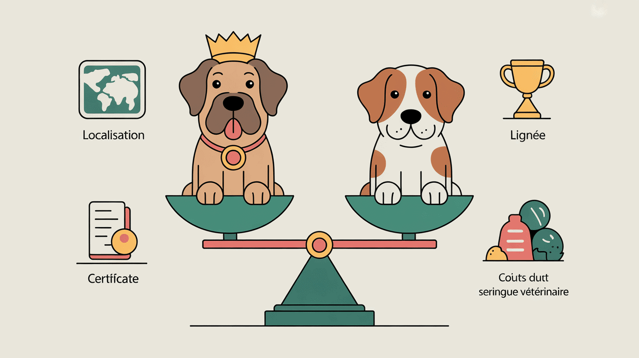 prix des chiens par race balance facteurs variation