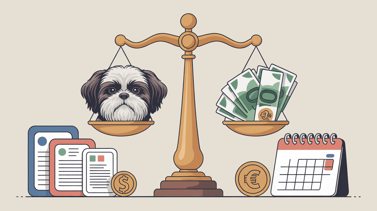 Balance chiot Shih Tzu et euros pour prix shih tzu