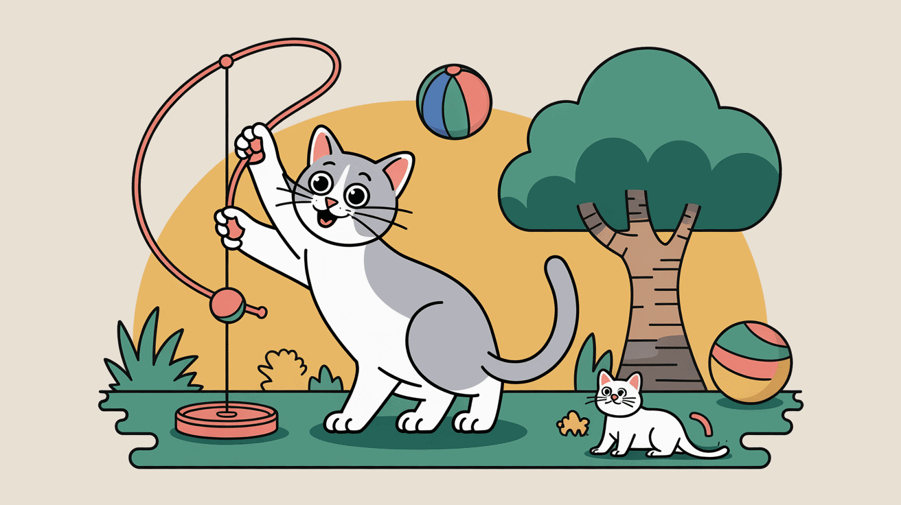 Siamois caractère chat jouant stimulation