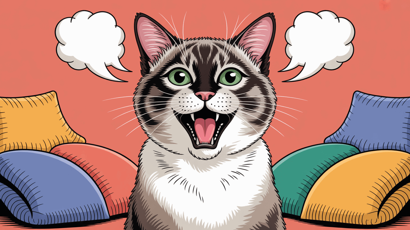 Siamois caractère chat vocal expressif