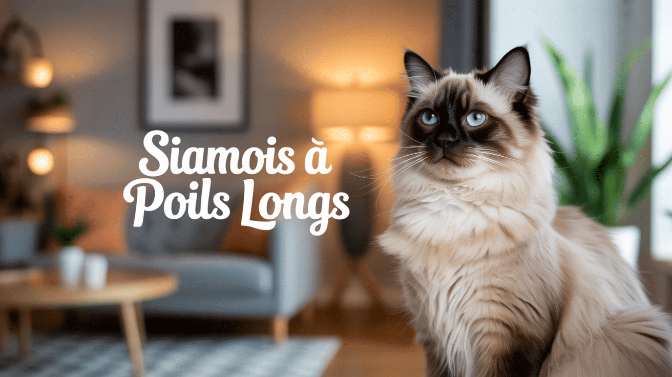 siamois poils long creme assis salon moderne